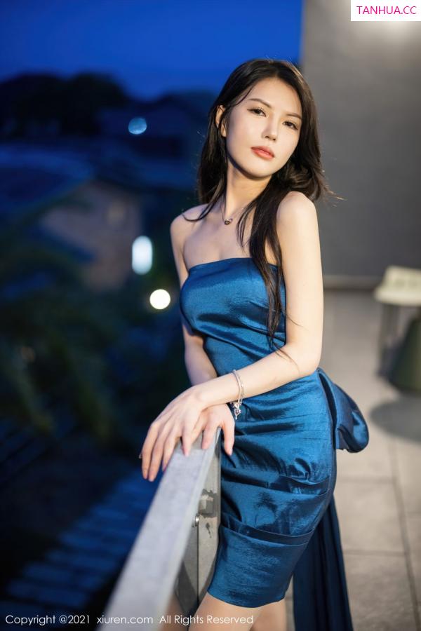 媛媛酱  新人模特媛媛酱 深蓝色典雅礼服第9张图片